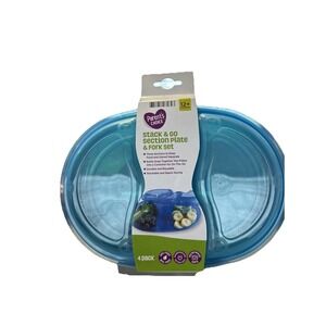 Parent's Choice Stack & Go Section Plate and Fork Set 4 pack  X4 Bundle